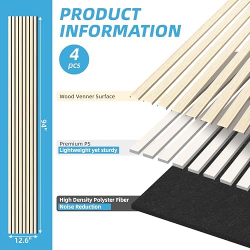 Art3d 94 x 12.6 in Acoustic Lightweight Slat Wall Panel - Image 6