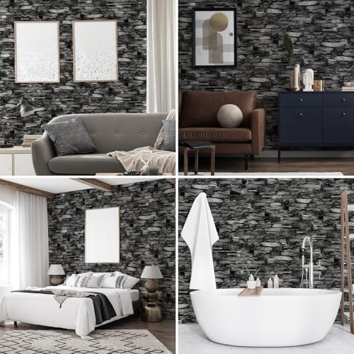 Peel and Stick 3D Foam Stone Wall Panels, Self Adhesive Wallpaper - Image 5