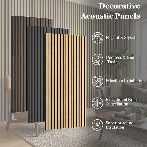 4-Pack Wood Veneer Acoustic Wall Panels Decorative Acoustical Panel - Image 5