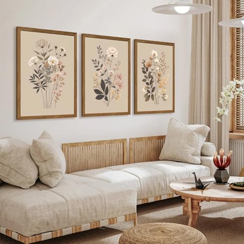 AVECCO 3 Piece Sage Eucalyptus Botanical Framed Canvas Wall Art 20x30 in - Image 4