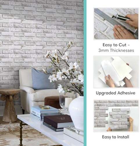 Commomy Brick Peel and Stick Tile 10 pcs 11.8"x 11.8"for Wall Decor - Image 6