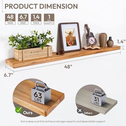 Marsmiles 48in Wall Mounted Floating Shelves - Image 3