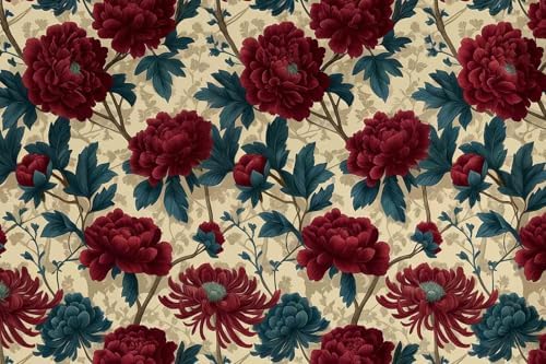 Toolhom-Floral Wallpaper Peel and Stick Red Peony Flower - Image 3