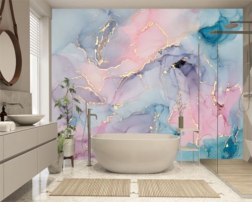 XMPMBM-Colorful Marble Fabric Wallpaper Abstraction Art Textured Living Room - Image 2