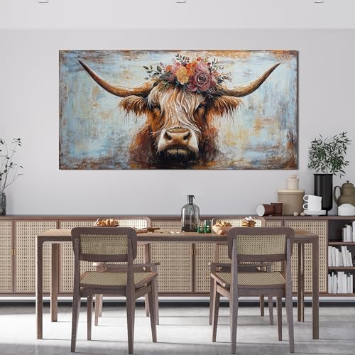Canvas Wall Art Decor Artwork for Wall Decor Highland Cow Wall Art Prints Wall - Image 4