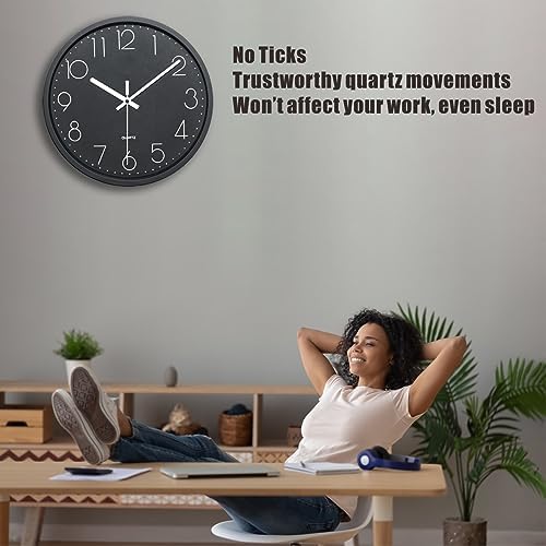 Plumeet Wall Clock, Silent Quartz Clock Decorate Kitchen Living Room, 3D - Image 3