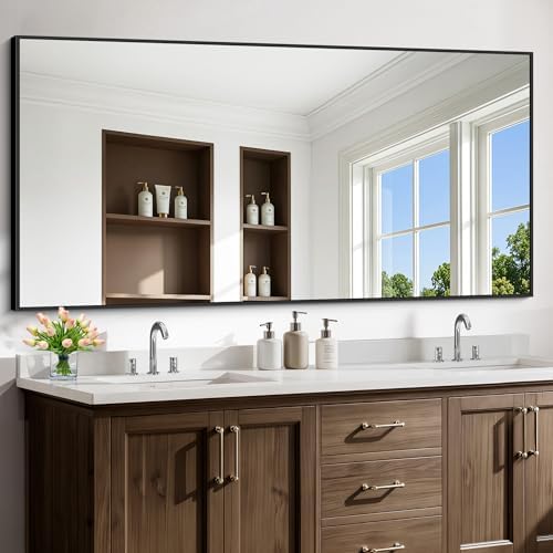 72x36 inch Large Black Bathroom Mirror, Rectangle Mirror - Image 3
