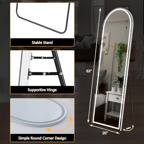Sweetcrispy LED Arched Full Length Mirror - Image 2