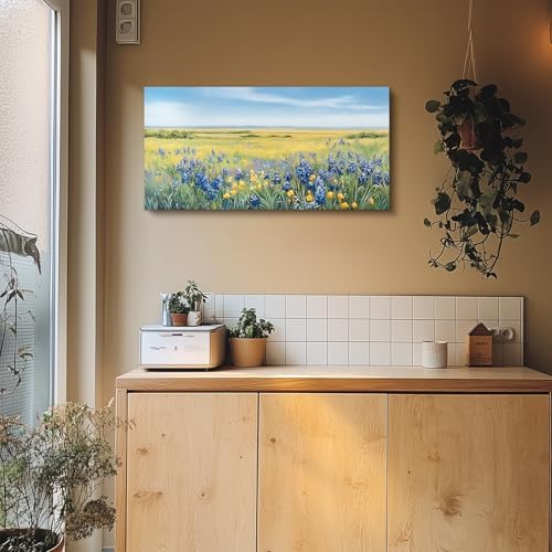 crmotu Landscape Wall Decor, Nature Meadow Wildflowers Prints 24"x48" - Image 4