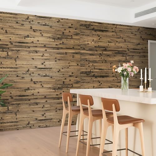 AMZDEPOT Natural Bamboo Wall Panel, 12 x 96 Inch, Dark Burned - Image 2