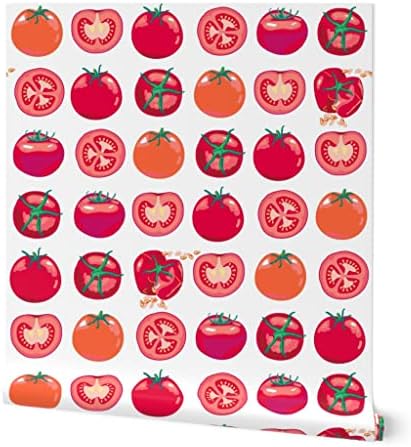 Spoonflower Tomatoes Summer Peel and Stick Removable Wallpaper by Spoonflower
