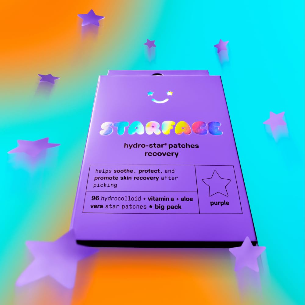 Starface Hydro-Star Recovery BIG PACK, Hydrocolloid Patches with Aloe Vera and Vitamin A, Helps Soothe and Protect Skin After Picking (96 Count)