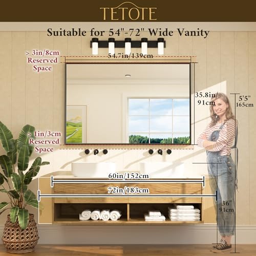 TETOTE Brushed Gold Bathroom Mirror - Image 6