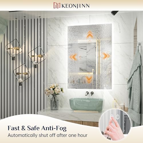 Keonjinn 60" x 36" Backlit Mirror Bathroom, Large Vanity Mirror - Image 6