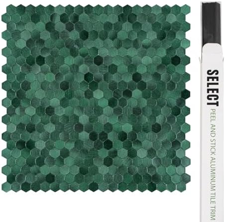 Select 5 Pack Hexagon Peel and Stick Backsplash Tiles, Hunter Green - Image 3