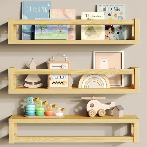 3Pack Solid Wood Floating Shelves by Makestorageclosetolife