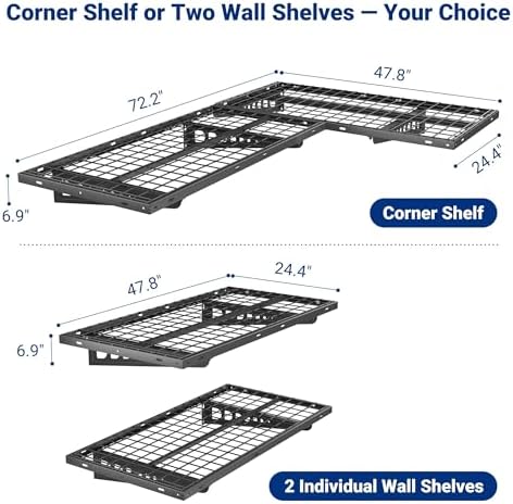 FLEXIMOUNTS 4 Pack 2x4ft Corner Wall Shelving Garage Storage Rack - Image 3