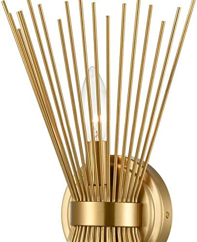 YUBOLE Brass Vanity Light Mid-Century Starburst Wall Sconce Lighting - Image 2