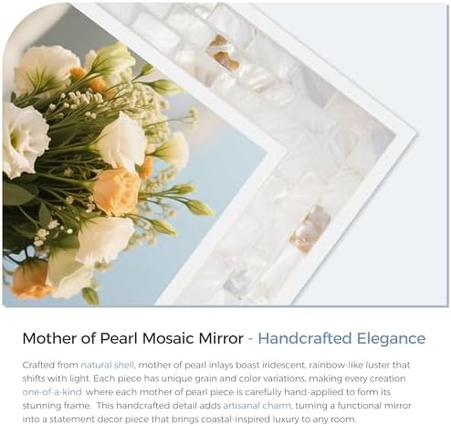 White Framed Bathroom Wall Mirror, 30 x 30 Inch Rectangle Mirrors - Image 5