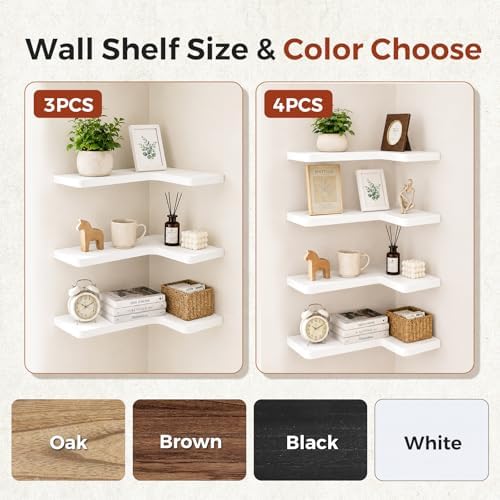 Solid Wood Corner Floating Shelves - Image 4