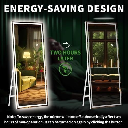 Hasipu Full Length Mirror with Lights, 78.7" x 31.5" LED Lighted Floor Standing - Image 5