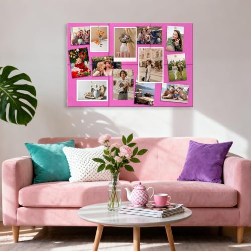 MaxGear Felt Bulletin Board 36" x 24", Rose Pink Felt Wall Tiles Push Pins - Image 6