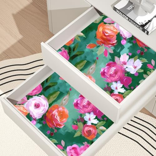 BOKEBEVE Floral Wallpaper Peel and Stick Boho Bright Green 17.5 x 118In - Image 5