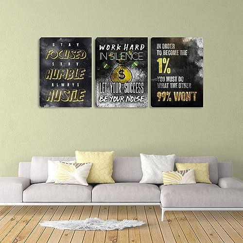 Motivational Canvas Wall Art Inspirational Office Wall Art Hustle Posters Wall - Image 6