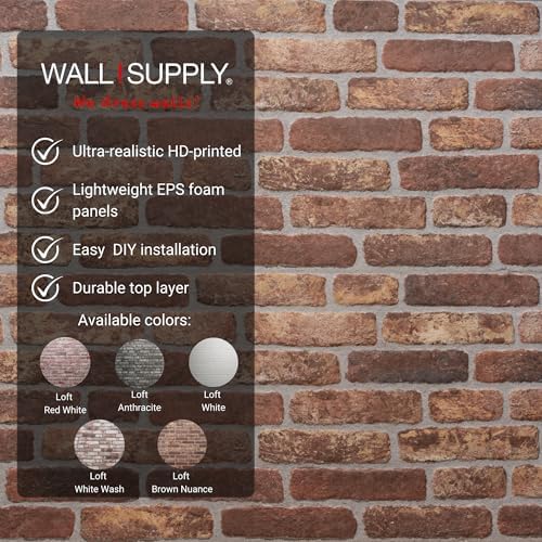 Wall!Supply 3D Wall Panels – Faux Brick, Bedroom & Office – Easy DIY - Image 3