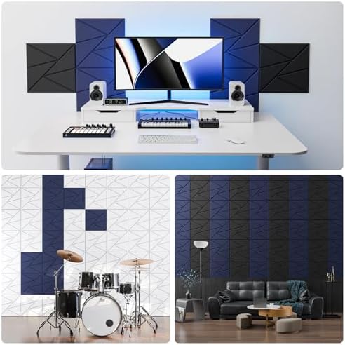 12 Pack Self-Adhesive Acoustic Panels, Sound Proof Foam Panels - Image 4