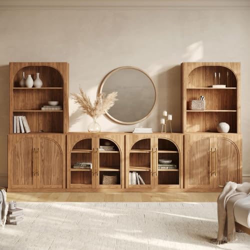 BELLEZE Jagger 130" Wall Unit 5-Piece Modular TV Stand - Image 4
