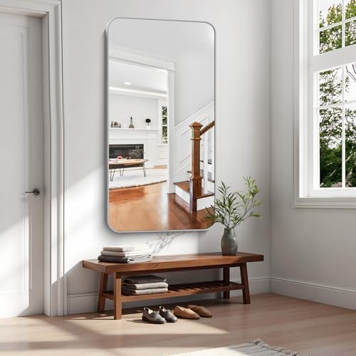KOCUUY Silver Bathroom Mirror, 30x55 Inch Bathroom Mirror - Image 4
