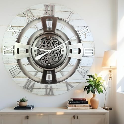 ImprovingLife The Gears Clock Real Moving Gear Wall Clock England Line) - Image 5