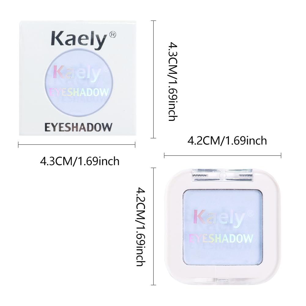 evpct Light Blue Matte Single Eyeshadow Palette, Pastel Sky Blue Natural Cream Powder Matte Eye Shadow Palette Makeup for Older Women, Highly Pigmented Mini Monochrome Eyeshadow Sombra Para Ojos