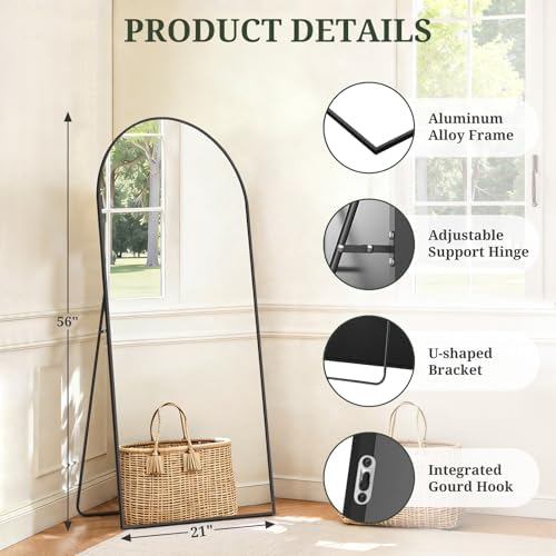 Mirror Full Length 56"x21", Arched Full Body Floor Mirrors - Image 4