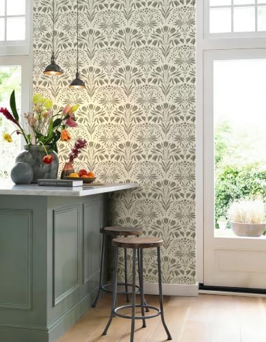 Vintage Tulip Floral Peel and Stick Wallpaper Retro Gray Contact Paper - Image 3