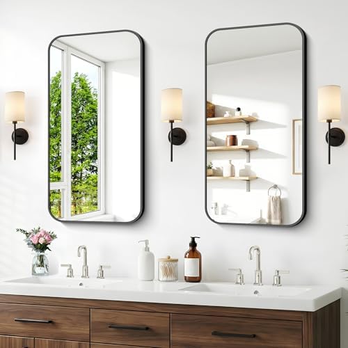 BONEWEI 20x36 inch Bathroom Mirror 2-Pack, Wall Mounted Bathroom Frame Vanity by BONEWEI
