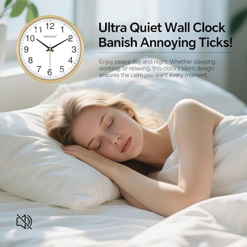 10in Silent Gold Wall Clock Battery Operated Modern Kitchen Horloge Murale - Image 4