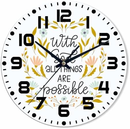 Everything is Possible wall Clock 10 inch Round Silent Non Ticking Wood Wall by NOMEDOGYIM