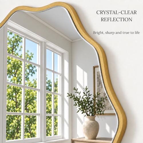 PERFNIQUE Gold Scalloped Mirror, Decorative Modern Wall Decor - Image 5