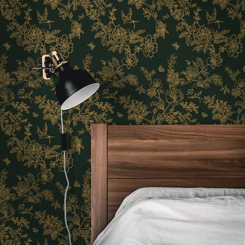 Froluya Green and Gold Peel and Stick Wallpaper - Image 6