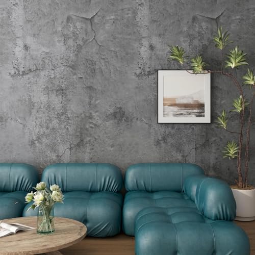 Livelynine 24x197 Dark Grey Limewash Wallpaper Peel and Stick Dark Gray - Image 3