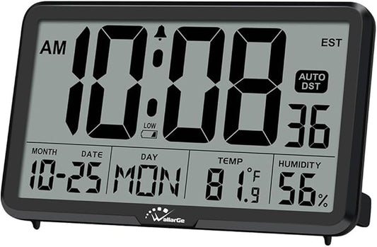 WallarGe Auto Set Digital Wall Clock Battery Operated, Desk Clocks by WallarGe