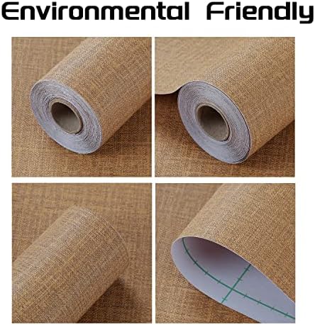 Peel and Stick Wallpaper Orange Grass Cloth Wall Paper - Image 4