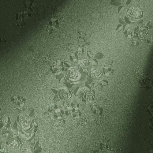 Erfoni Green Floral Embossed Wallpaper Pure Green Peel and Stick Wallpaper by Erfoni