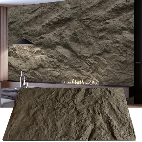 KASARO 3D Faux Stone Wall Panels, 4 Pack PU Wainscoting Grey by KASARO