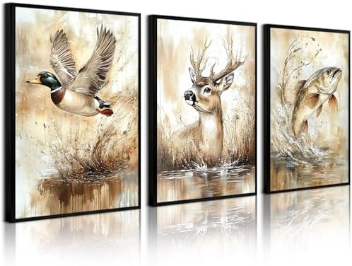 Hunting Nursery Wall Art Decor Wildlife Boys Room Pictures Fishing Poster by Unknown