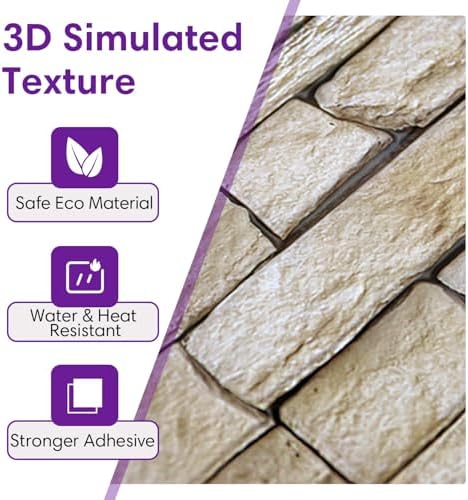 3D Faux Stone Wall Panels Peel and Stick, Designed - Image 3