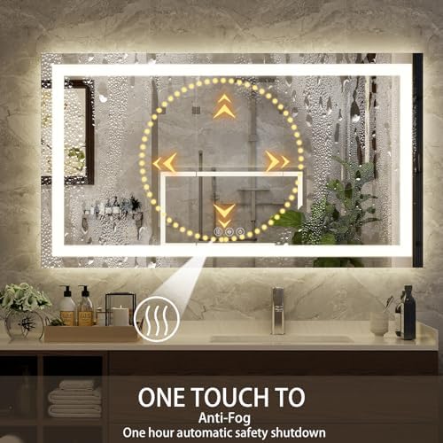 XRAMFY 55''X30'' LED Bathroom Mirror, Wall Mirror - Image 4