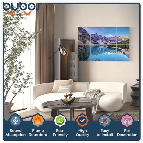 BUBOS 8 Pcs Art Acoustic Wall Panel, 47.2”x31.4”Self Adhesive - Image 3